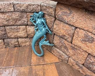 Large Cast Iron Mermaid Plaque Wall Hanging