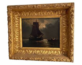 Moonlit Marine Seascape Oil Painting by James Gale Tyler