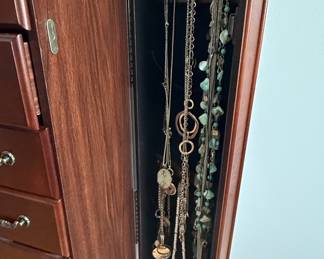 Powell Contemporary Cherry Finish Jewelry Armoire