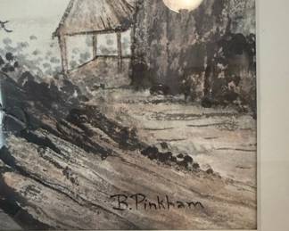 B. Pinkham Watercolor Landscape Painting