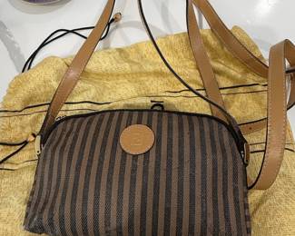 Vintage Fendi Pequin Striped Cosmetic Bag