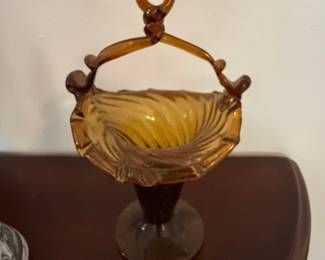Emil Larson Attributed South Jersey Glass Basket