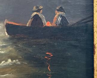 Moonlit Marine Seascape Oil Painting by James Gale Tyler
