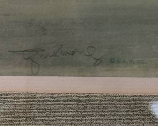 Tyrus Wong Vintage Landscape Lithograph 