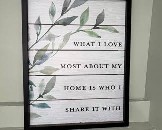 Farmhouse Style "What I Love Most About My Home" Wood Plank Sign