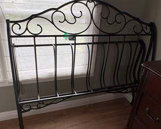 Wrought Iron Scrollwork Metal Headboard