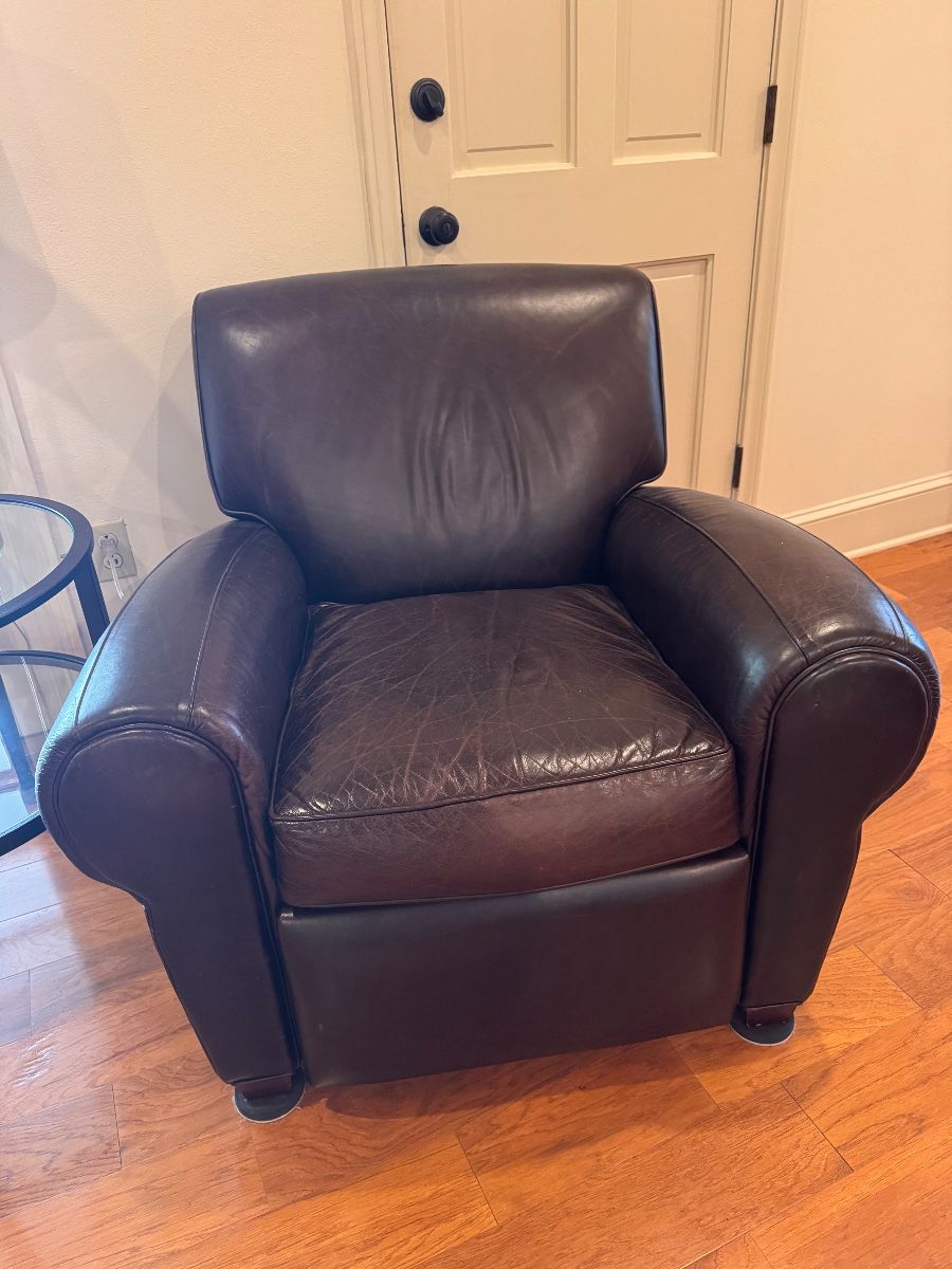 Pottery Barn Leather Chair -Purchased 2002. Available for presale. $475
