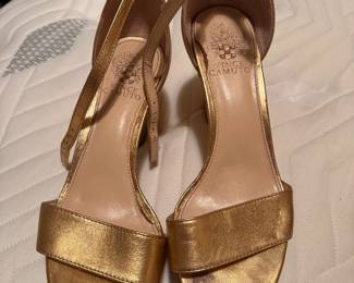 Vince Camuto Pendry platform sandals/metallic gold leather finish