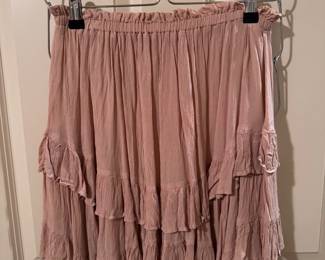 dusty rose ruffle skirt