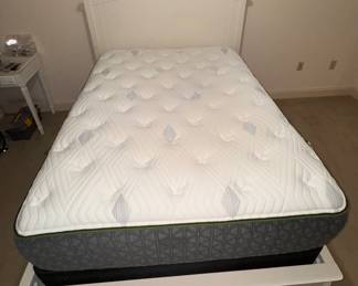 Pottery Barn Bed. Purchased in 2017. Approx. measurements: 81x58. Mattress measurements: 72x50. Available for presale. Price will be posted soon!
