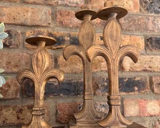 Very heavy Cast Iron Candlesticks