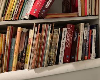 There are at least 200 cookbooks here