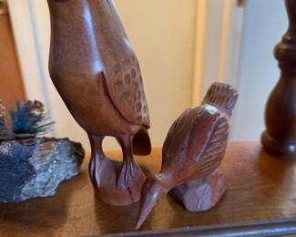 vintage hand-carved ironwood bird sculpture