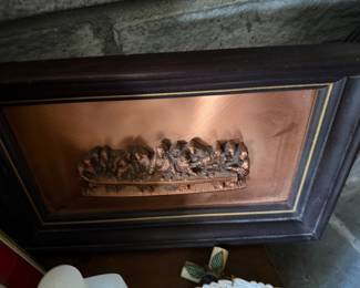 vintage Coppercraft Guild 3D copper relief wall hanging depicting The Last Supper