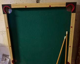 vintage Burrowes brand mini pool table from the 1940s