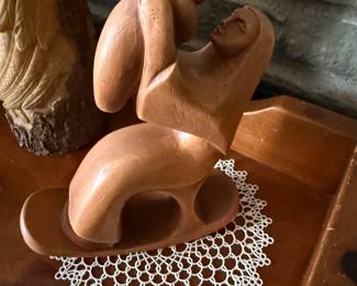 Jose Pinal Mexican folk art sculpture depicting a Madonna and Child