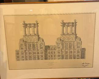 Renowned architect Philip Johnson signed print
