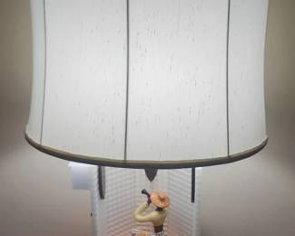 MCM Moss spinning music box lamp