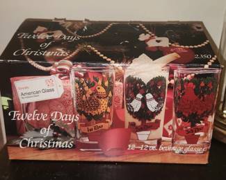 12 Days of Christmas glass set