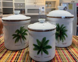 Florida Market "Palm Island" ceramic canister set