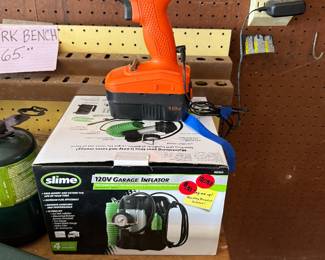 120V garage inflator, B & D drill