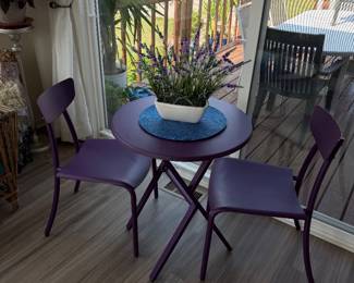 Folding table and chairs