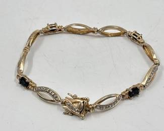 silver bracelet onyx
