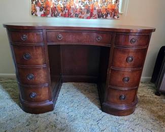 Vintage Mahogany Kidney Shaped Desk