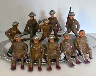 Vintage Barclay Manoil Toy Lead Soldiers (Lot Of 10)