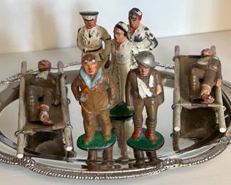 Vintage 1930's Barclay Manoil Soldier Stretcher Bearer Doctor & Nurse