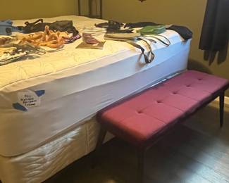 King sized mattress, box spring and frame $20 bring help to move