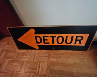 Vintage Detour Road sign