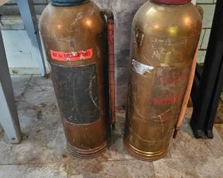 Vintage Brass Fire extinguishers