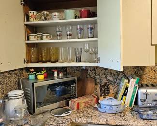 Microwave, Toaster, Glassware
