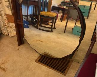 Round Antique dresser mirror