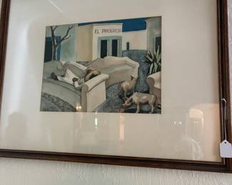 Jeong Morgan, Korean artist signed and numbered original watercolor "El Progresso"