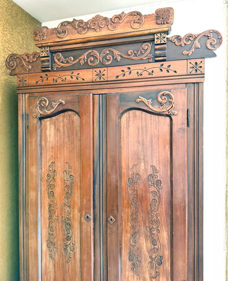 19th century French provincial carved oak armoire