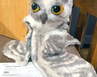 Felted wool owl