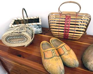 Cedar chest, bamboo basket