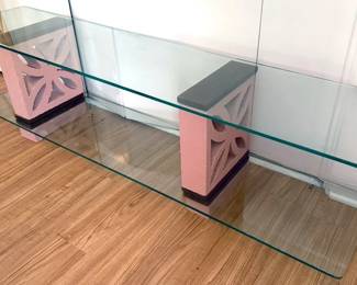 Glass + cinder shelving