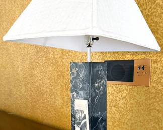 Sonneman black marble columnar table lamp