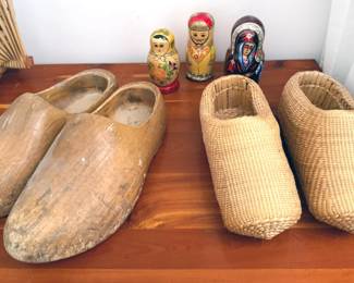 Wooden + woven Dutch shoes