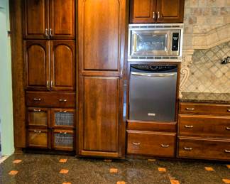 Custom Cabinetry and Marble Floor Tiles