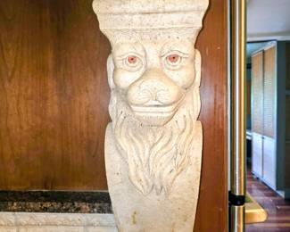 Pair of Sculpted Corbels Lion's Head
