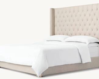 RH - ADLER FABRIC DIAMOND-TUFTED SHELTER BED