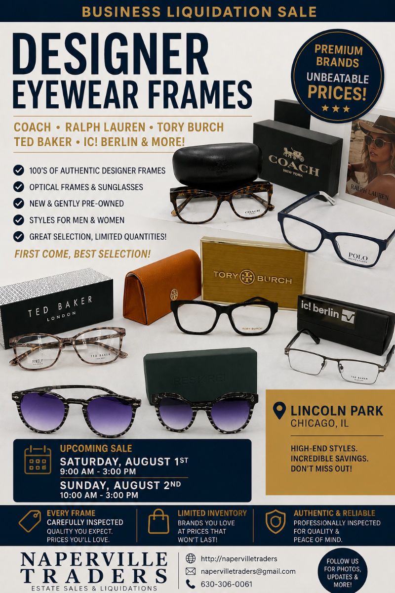 Designer Eyewear, Frames with Demo Lenses, Ready to get prescription lenses either online or at eyesore center.