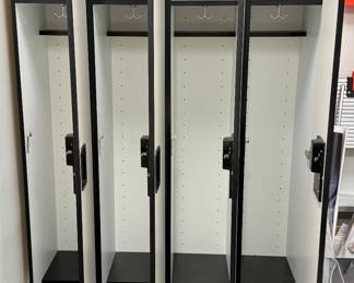 Set of 4 Laminate Lockers with Locks and Name Tag slot.