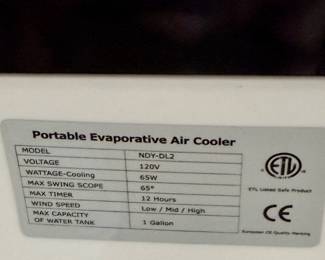 Buy it Now $90.00 Censtech NDY-DL2 Evaporative Air Cooler (2 of 2))