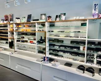 Buy It Now $750.00 Each Shelving for Display of Eyeglasses or Electronics. Buy it Now $500.00 Storage Units for each Shelf Unit