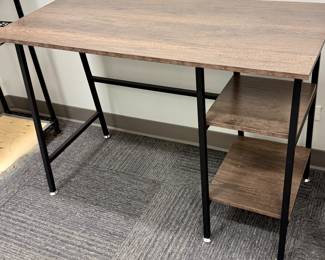 Wood and Metal Workstation Desk